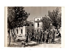 WWII WW2 Original Photo Soldiers Marching in Destroyed Town 1940s (Pls READ) picture