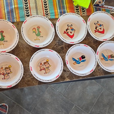 Kellogg's 1995 Cereal Character Promo Bowl Lot of 7 Tony Toucan Snap Crackle Pop picture