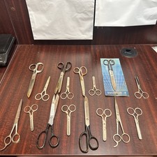 Lot of 16 Vintage Scissors USA Italy Fabric ~ Different Makers Shear Collector picture