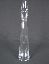 vintage Art Deco etched star round Liqueur cut glass decanter 13