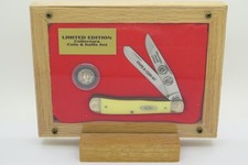 Vintage '01 Case XX 3254 Trapper Mercury Dime Yellow Handle Folding Pocket Knife picture