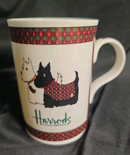 Harrods Knightsbridge Mug Features Scottie Terrier & Westie, Bone China picture
