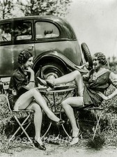 1920s FLAPPER GIRL 💜 8x10 Photo - Vintage Car Antique Auto picture