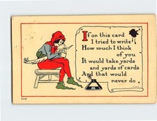 Postcard A Character Carving With A Message About How Much They Think of Someone picture
