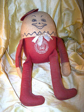 VINTAGE Cornell University huge Humpty Dumpty mascot plush doll / pet - OLD picture