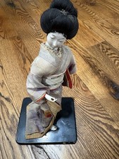Vintage Japanese Doll Kimono Geisha Maiko Shamisen Display Figurine picture