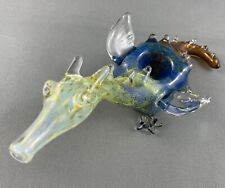 Heady Hand Blown Glass Dragon Pipe Smoking.  Unique pc. picture