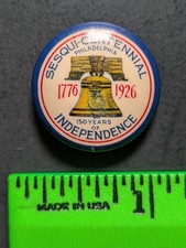 Vintage 1926 Philadelphia Independence Liberty Bell Pinback Pin picture