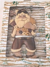 VINTAGE Hawaiian Santa Christmas Handcrafted All Nature Wood Folk Art  NIB picture