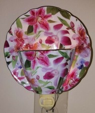 Porcelain Cup & Saucer Night Light Formalities Baum Bros Floral Pink Rose picture