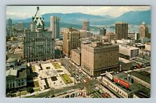 Vancouver BC-British Columbia Canada, Birdseye View Georgia St Vintage Postcard picture