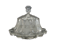 EAPG US Glass Co #15004 aka Barred Oval Pattern Covered Butter Dish ca 1892 picture