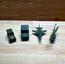 Lot of 4 Military Diecast Pencil sharpeners Vehicles Jeep Truck Jet Helicopter picture