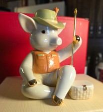 Lenox Sweet Pig Collection Frankie’s First Catch Fine China Pig Figurine w/ Box picture