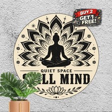 Zen Den Meditation Room Spiritual Quote Sign Relaxing Spa Metal Tin Plaque 8x8 picture