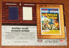 2009 Panini Americana Movie Posters Bogart & Hepburn Worn Swatch Card /250 picture