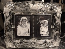 Vintage Mikasa Crystal Picture Frame Memories Duet Photo Frame NEW no box picture