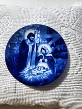 VINTAGE AVON  JESUS  SERIES Set of 4 Cobalt Blue Porcelain 8.25
