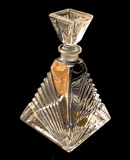 BEAUTIFUL ART DECO LEAD CRYSTAL PYRAMID PERFUME BOTTLE MADE IN ITALY picture