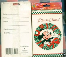 NIP 2 Packs Christmas Invitations Mickey Mouse Disney picture