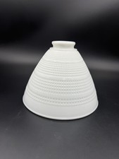 Vintage White Milk Glass Waffle Cone Lamp Shade 8 in Opening 2.25 in Fitting picture
