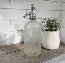 Antique J.D. Fox Brooklyn NY Etched Fulton New York Glass Seltzer Siphon Bottle picture
