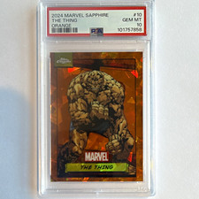 Topps 2024 Marvel Sapphire The Thing #10 Orange Parallel PSA 10 picture