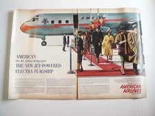 1959 American Airlines Electra Flagship Boeing 707 Jet Airliner 2-page Ad picture