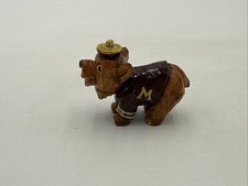 Vintage, Anri 1950's Wooden University of Montana Grizzly Mascot Rare 2.5” picture