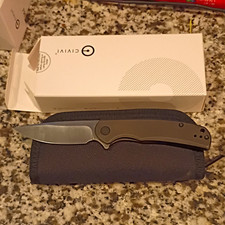 CIVIVI Nox Pocketknife Plain Edge Liner Lock w/ Pouch & Box Xtra Titanium clip picture