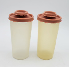 Vintage Tupperware 1329-10 & 1329-8 Salt and Pepper Shakers with Lid 629-12 Set picture