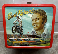 Evel Knievel Metal Lunchbox w/ Red Handle (No Thermos) picture
