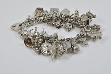 charm bracelet silver vintage c 125 grams 38 charms travel animals classic ones picture