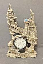 Sunglo Quartz Clock Pewter Castle w/ Orb Crystal Vintage 5