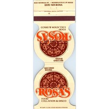 Rosa's Food Collation & Disco Merrillville IN Advertising Matchbook Cover SA6-M4 picture