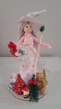 Handmade OOAK Kitchen Witch Doll Whimsical Christmas Holidays Decoration 7in picture