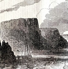 Palisades On The Hudson River 1845 Wood Engraving Victorian Revolution DWY9A picture