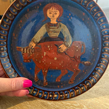 vintage swiss Von sielbenthal 8 inch folk art plate collectable picture