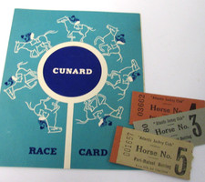 Cunard Line RMS Mauretania Horse Racing Programme Booklet w Betting Slips 1950s picture