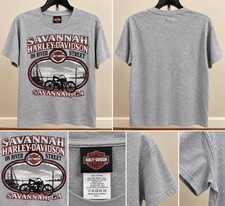 Harley Davidson Savannah GA T-Shirt Gray Motorcycle Graphic Men’s Large picture
