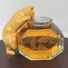 Vintage 1979 Avon Curious Kitty Cat Goldfish Bowl Cologne Decanter Sweet Honesty picture