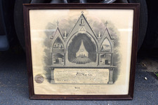 1921 Masonic Royal & Select Master Certificate Worcester MA Framed Document picture