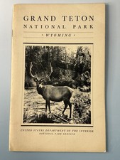 Grand Teton National Park Wyoming 1934 NPS Government Guide Booklet Elk Cover picture