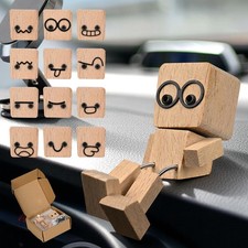 Shaking Wooden Man Figurine, Handmade Shaking Feet Woodens Doll with 12PCS Ma... picture