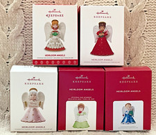 Lot of 5 Heirloom Angels Hallmark ornaments 2017, 2018, 2019, 2020, 2021 picture