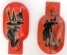 2 Halloween 50's Kirchhof Clicker, Noisemaker, Witch, Cat, Pumpkin -  picture