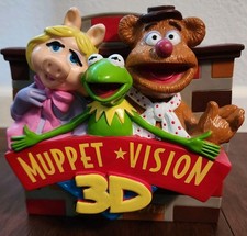 Vintage Disney Parks Muppet Vision 3D Vinyl Coin Bank Kermit Piggy Fozzie Rare picture