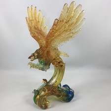 Liuli Crystal Glass Flying Eagle figurines Ornament – Feng Shui Home Decor picture