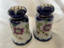 Exquisite Antique Handpainted Nippon Mark  Moriage Salt/Pepper Shakers & Stopper picture