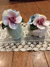 Pair Vintage Royal Doulton Porcelain Miniature Flower Pots Posy Ornaments picture